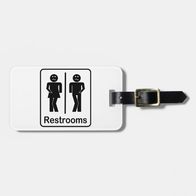 Restrooms-Zeichen-Gepäckanhänger Gepäckanhänger (Vorderseite horizontal)