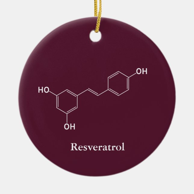 Resveratrol Wein Chemie Keramik Ornament (Vorne)