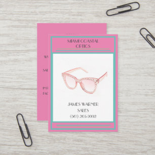 Retail Pink Retro 80er Miami-Sonnenbrille Visitenkarte