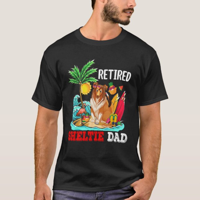 Retied Sheltie Dad Costume Retirement  Dog Owner T-Shirt (Vorderseite)
