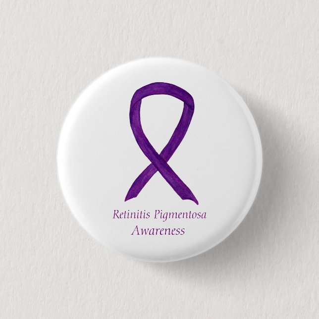 Retinitis Pigmentos Awareness Ribbon Custom Button (Vorderseite)