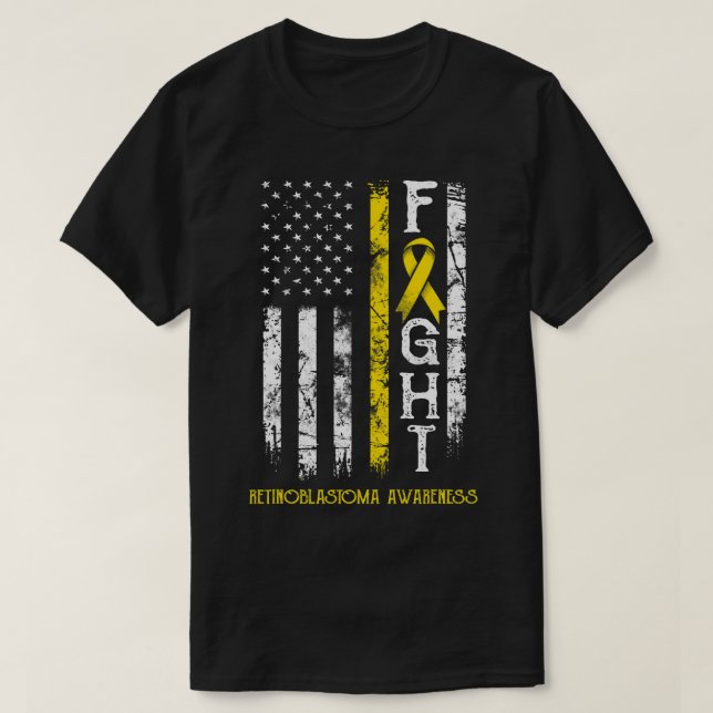 Retinoblastoma Warrior US-Flagge T-Shirt (Design vorne)