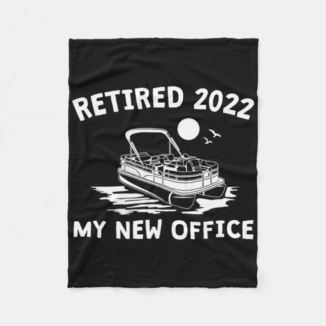 Retired 2022 - My New Office, Funny Ntoon Boating  Fleecedecke (Vorderseite)