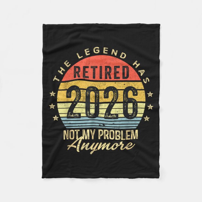 Retired 2026 Not My Problem Anymore Retirement Men Fleecedecke (Vorderseite)