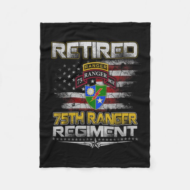 Retired 75th Ranger Regiment Veteran Patriotic Dad Fleecedecke (Vorderseite)