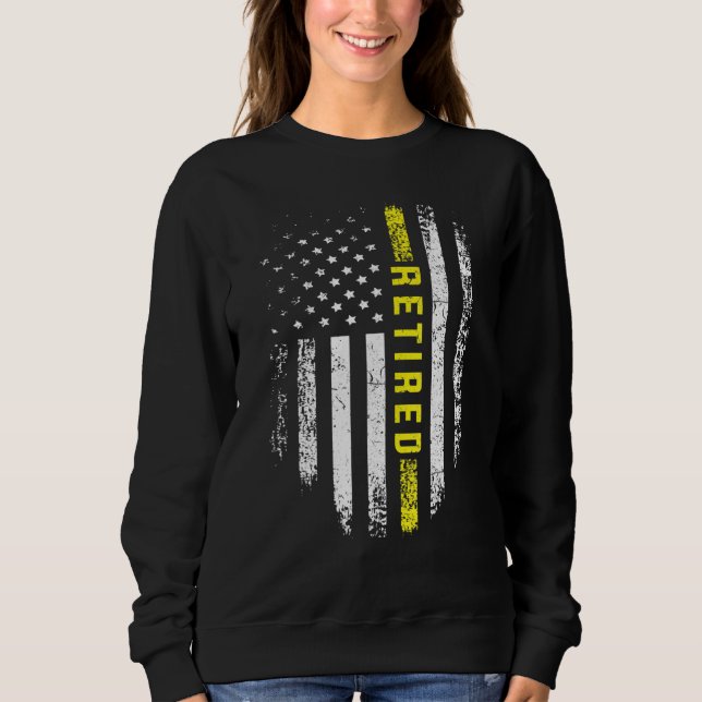 Retired 911 Dispatcher   Thin Yellow Line Flag Sweatshirt (Vorderseite)
