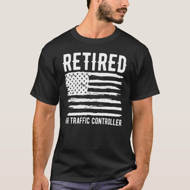 Retired Air Traffic Controller Profession American T-Shirt (Vorderseite)