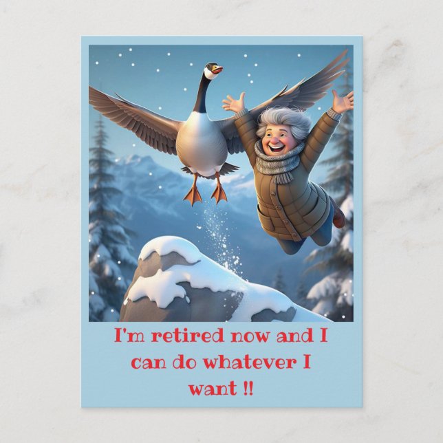 " RETIRED and HAPPY " Postkarte (Vorderseite)