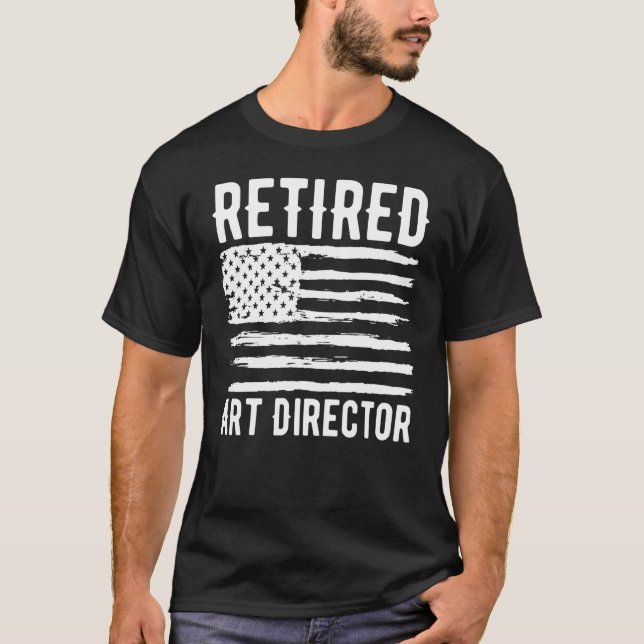 Retired Art Director Profession American Flag T-Shirt (Vorderseite)