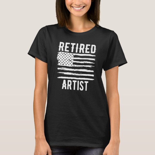 Retired Artist Profession American Flag Premium T-Shirt (Vorderseite)