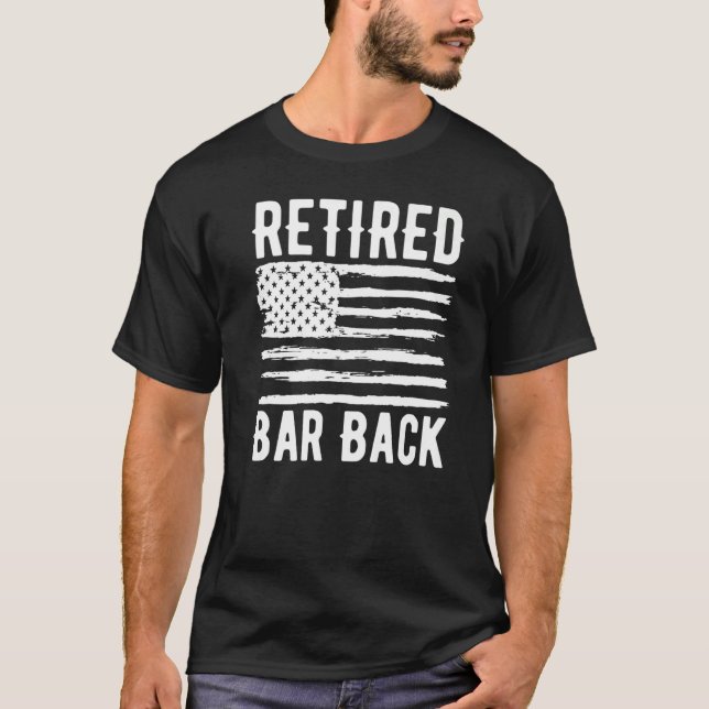 Retired Bar Back Profession American Flag Premium T-Shirt (Vorderseite)
