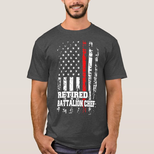 Retired Battalion Chief  Firefighter Retirement T-Shirt (Vorderseite)