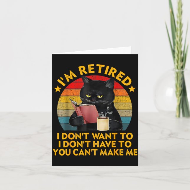 Retired Black Cat Coffee Funny Retirement 2026 Wom Karte (Vorderseite)