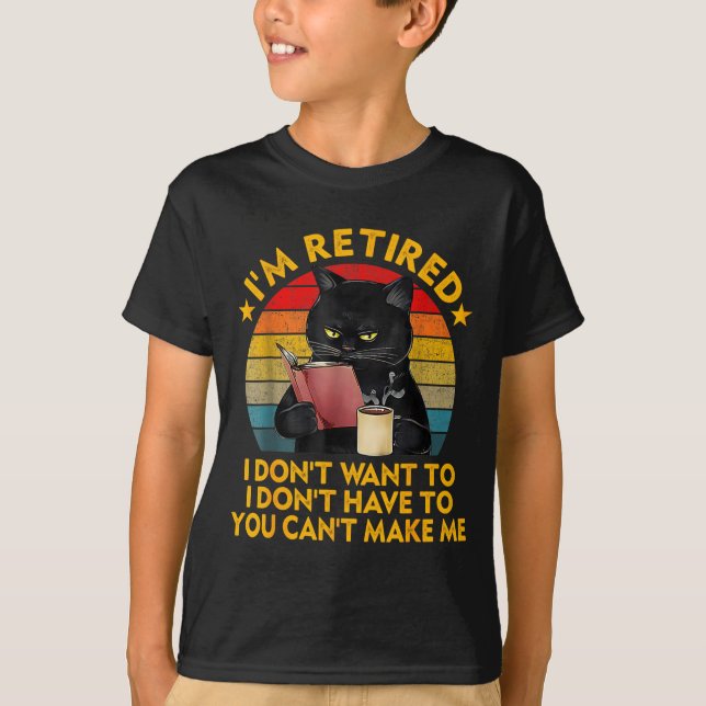 Retired Black Cat Coffee Funny Retirement 2026 Wom T-Shirt (Vorderseite)