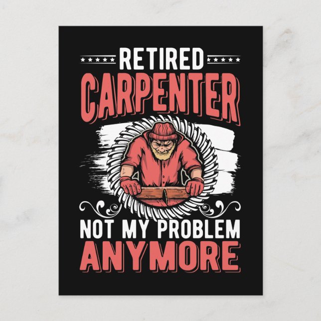Retired Carpenter Dad Craftsman Husband Postkarte (Vorderseite)