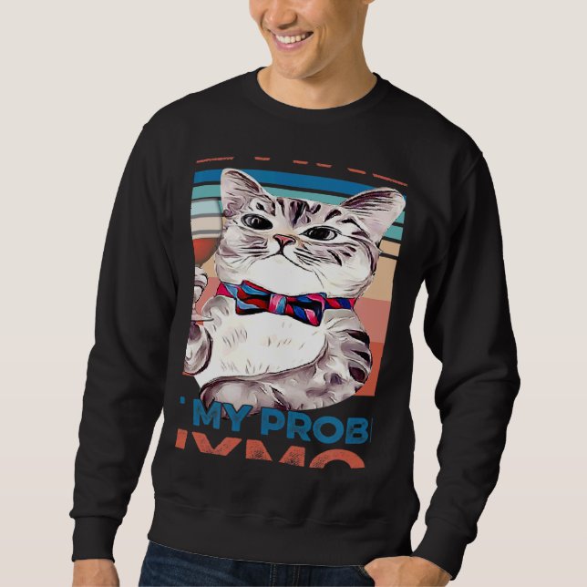 Retired Cat Dad Mom Red Wine Retiremen Sweatshirt (Vorderseite)