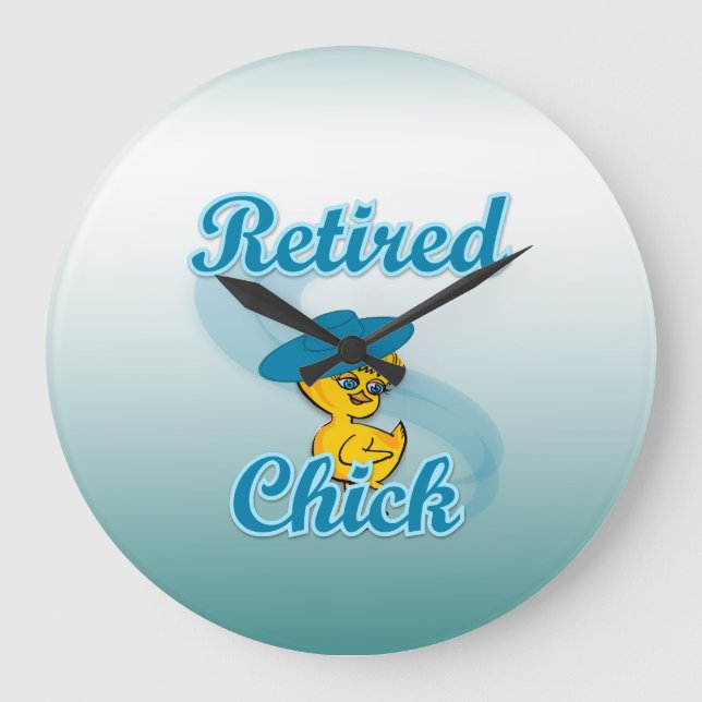 Retired Chick Große Wanduhr (Vorderseite)