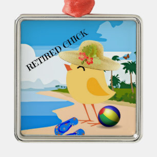 RETIRED CHICK: Kick am Strand Ornament Aus Metall