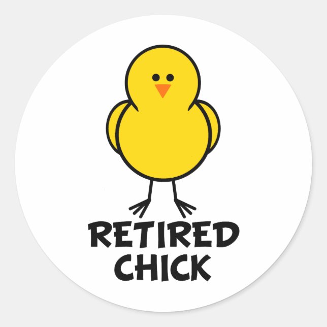 Retired Chick Runder Aufkleber (Vorderseite)