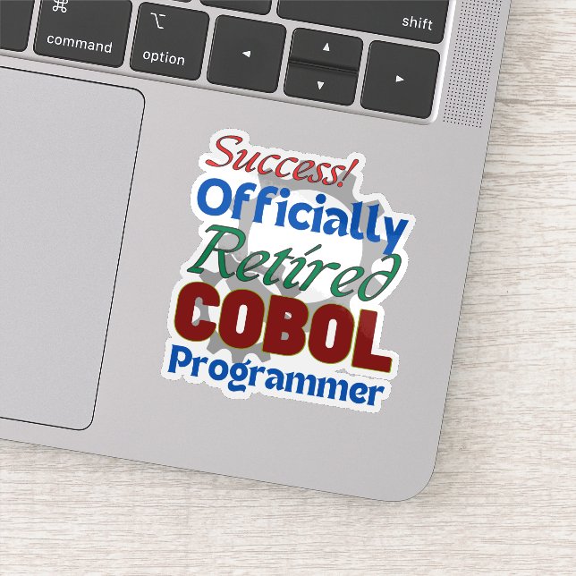 Retired COBOL Programmer Compiling Joy! Sticker (Detail)