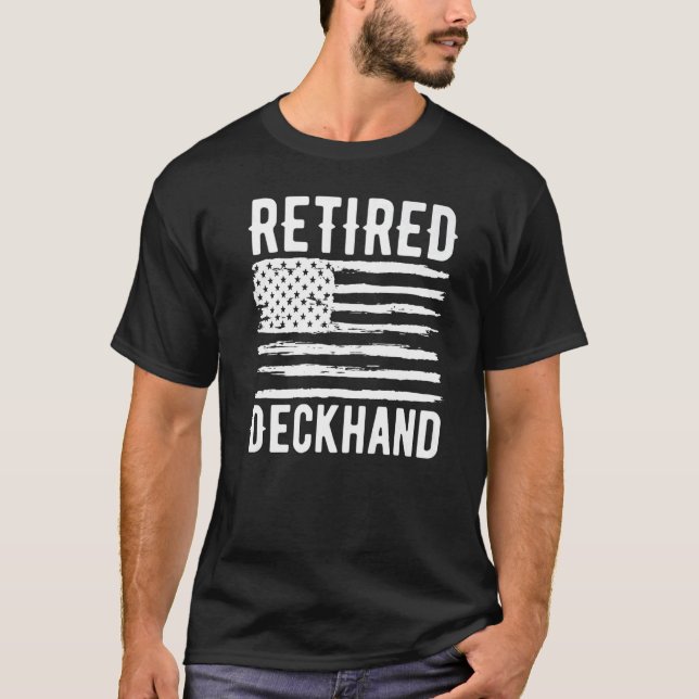 Retired Deckhand Profession American Flag Premium T-Shirt (Vorderseite)