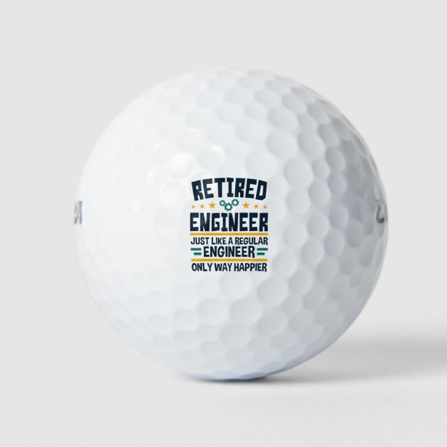 Retired Engineer Engineering Retirement Happier Golfball (Vorderseite)