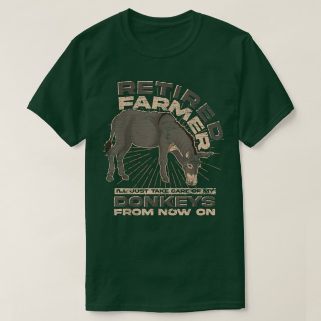 Retired Farmer Farm Animal Retirement Funny Donkey T-Shirt (Design vorne)