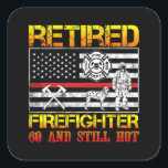 Retired Firefighter 60th Birthday Thin Red Line Quadratischer Aufkleber<br><div class="desc">The Perfect Birthday Sticker For A 60 Years Old Retired Firefighter, Fireman, EMS, EMT, Paramedic, Fire Captain Or Volunteer. A Retirement Gift For Those Who Worked In Emergency Services And For Someone Who Has Accomplished A Lot In Firefighting In His Life. Retired Firefighter 60 And Still Hot Is Great For...</div>