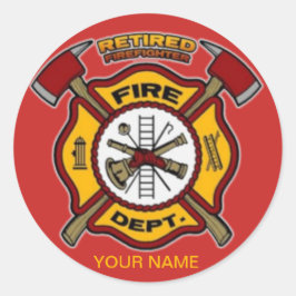 RETIRED FIREFIGHTER RUNDER AUFKLEBER