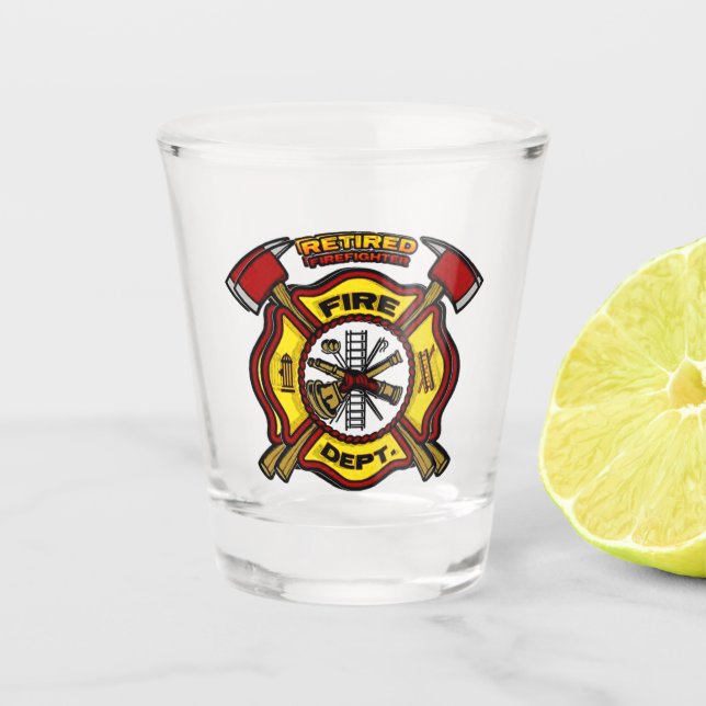 RETIRED FIREFIGHTER SCHNAPSGLAS (Vorderseite)