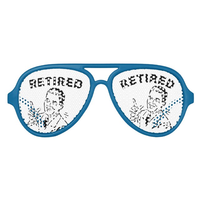 RETIRED FUNNY RETRO SUNGLASSES FUN-Brille! Partybrille (Vorderseite)