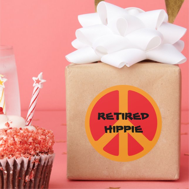 Retired Hippie Runder Aufkleber (Party)
