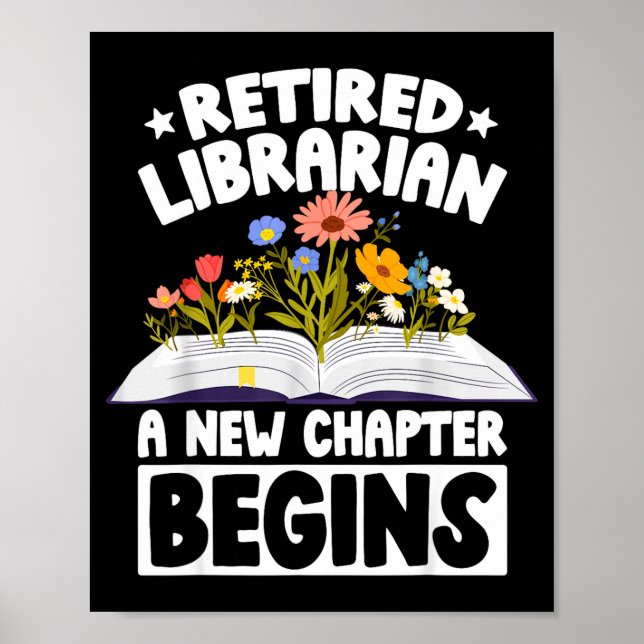 Retired librarian new chapter begins retirement poster (Vorne)