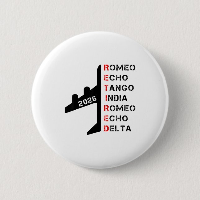 Retired Lot 2026 Phonetic Alphabet Retirement Gift Button (Vorderseite)