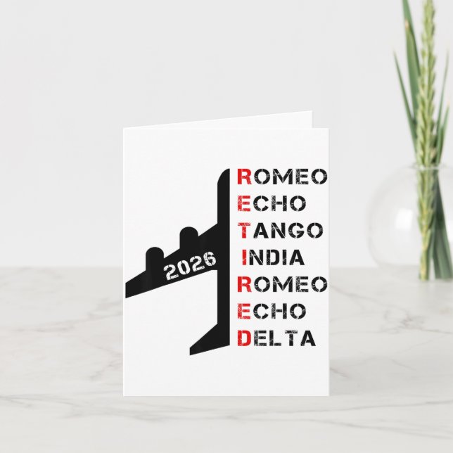 Retired Lot 2026 Phonetic Alphabet Retirement Gift Karte (Vorderseite)