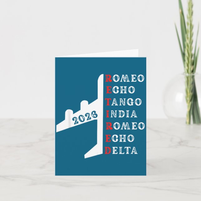 Retired Lot 2026 Phonetic Alphabet Retirement Gift Karte (Vorderseite)