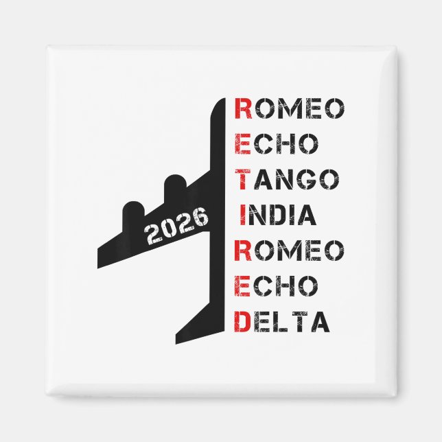 Retired Lot 2026 Phonetic Alphabet Retirement Gift Magnet (Vorne)