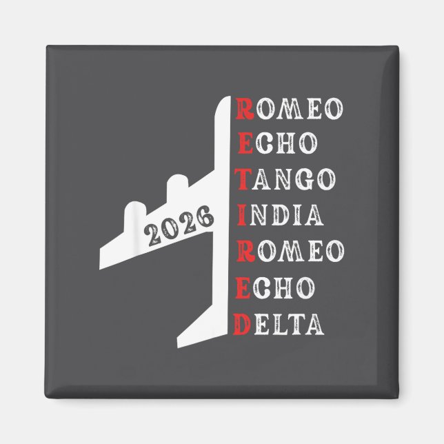 Retired Lot 2026 Phonetic Alphabet Retirement Gift Magnet (Vorne)