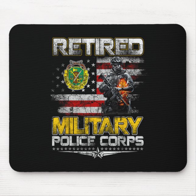 Retired Military Lice Veterans Day Patriotic Memor Mousepad (Vorne)