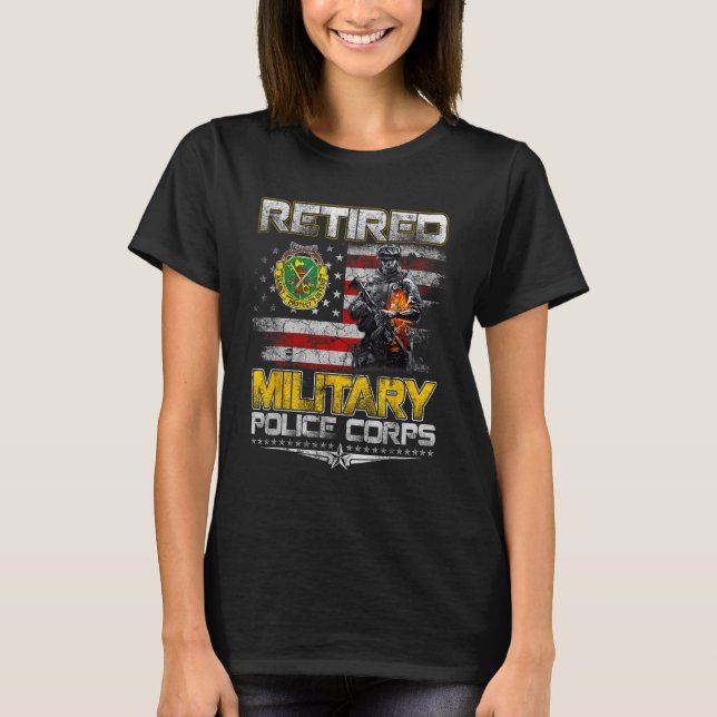 Retired Military Lice Veterans Day Patriotic Memor T-Shirt (Vorderseite)