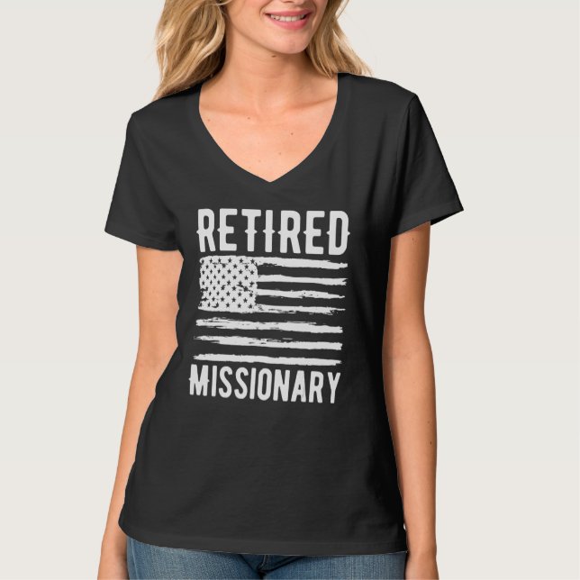 Retired Missionary Profession American Flag T-Shirt (Vorderseite)
