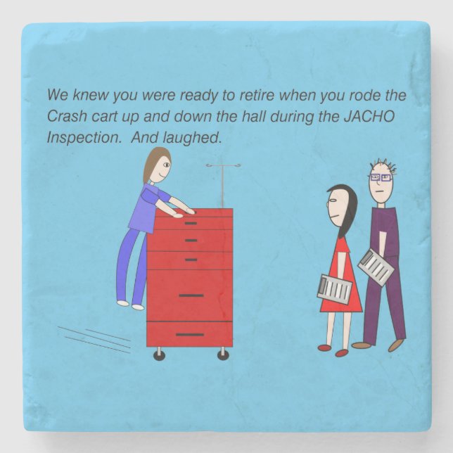 Retired Nurse Crash Cart Humor Stone Magnet Steinuntersetzer (Vorderseite)