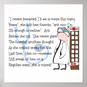 "RETIRED NURSE" Geschenke der Geschichtskunst Poster
