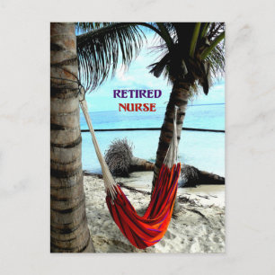 Retired Nurse - Hammock at the Beach Postkarte