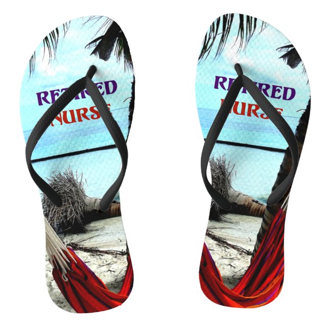 Retired Nurse, Hammock under the Palm Trees Flip Flops (Fußbett)