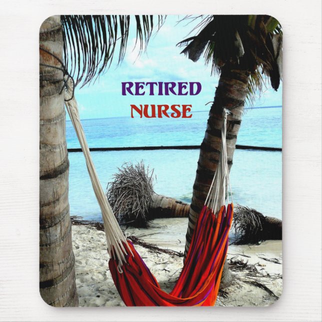 Retired Nurse, Hammock under the Palm Trees Mousepad (Vorne)