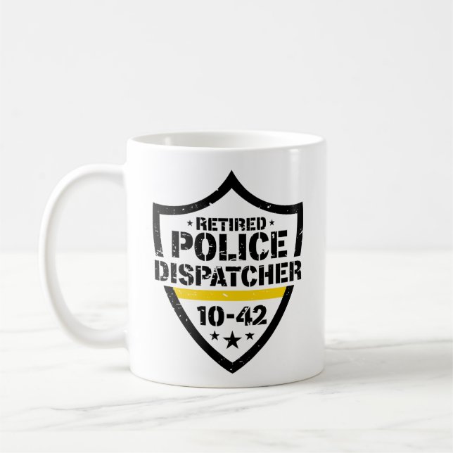 Retired Police Emergency Dispatcher 10-42 Kaffeetasse (Links)