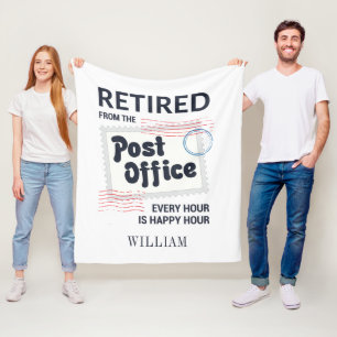 Retired Postal Worker Retirement Mailman Fleecedecke