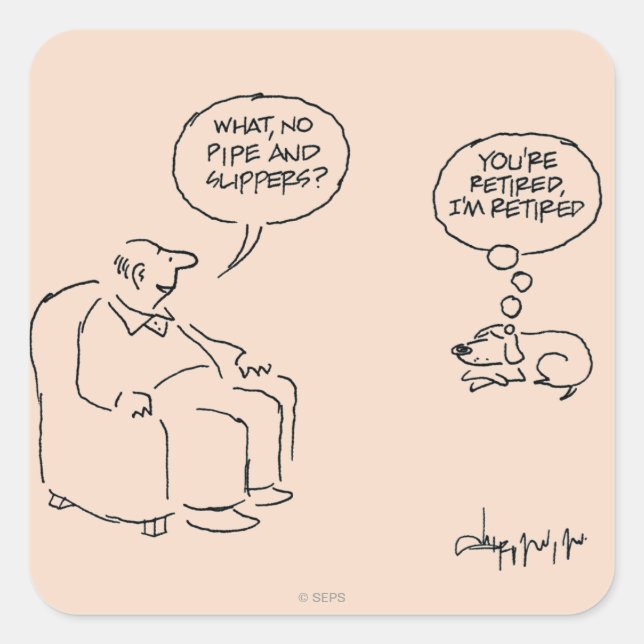 Retired Quadratischer Aufkleber (Vorderseite)