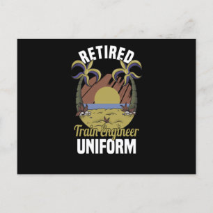 Retired Railroad Engineer Train Steam Conductor Postkarte